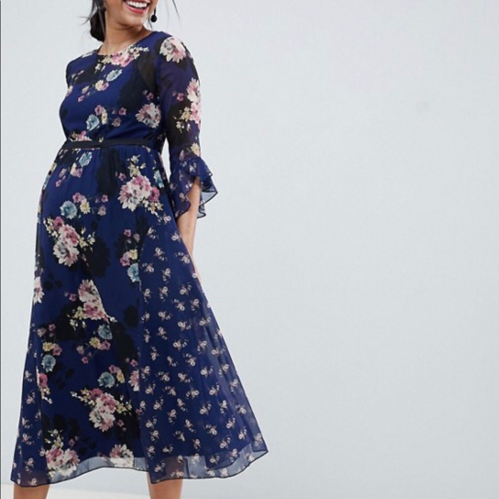 Asos floral maternity dress